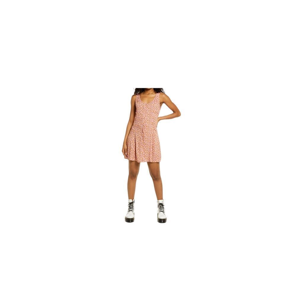 BP pink Allison mini floral tank dress with button front  new with tags size sma